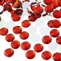 John Bead 12mm Acrylic Round Flat Back Rhinestones, 400ct. Red