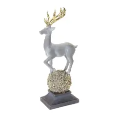14" Winter Deer Figurine on Orb