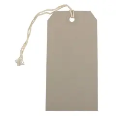 JAM Paper Medium Gift Tags with String Gray