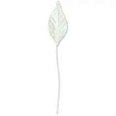 JAM Paper 3" White Corsage Leaf Stems, 100ct.