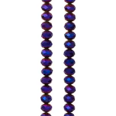 Amethyst Iridescent Glass Faceted Rondelle Beads, 6mm by Bead Landing&trade;