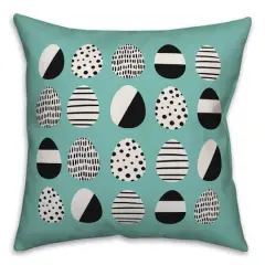 Retro Easter Egg Pattern Throw Pillow