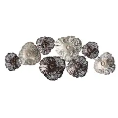 5ft. x 2ft. Floating Metal Floral Design Metal Wall Art Decor