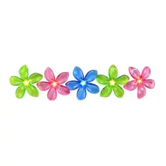 10ct. Pink, Blue & Green Flower Patio String Lights