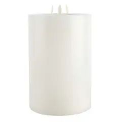 6" x 9" Oscillating Flame LED Pillar Candle by Ashland&reg; White