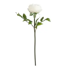 20" White Peony Flower Stems, 3ct.