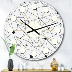 Designart 'Retro Geometric Grid Iii Mid-Century Modern Wall Clock