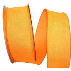 JAM Paper 2.5" x 50yd. Linen Wired Ribbon Orange