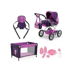 Bayer Design Combi Grande Purple Fairy Pram & Travel Bed Set