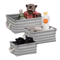 Honey Can Do Zig Zag Basket Set, 3ct. Dark Gray