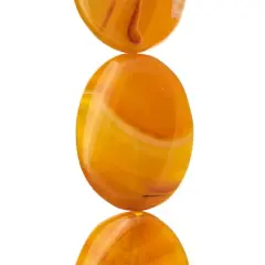 Amber Dyed Fire Agate Oval Beads, 40mm by Bead Landing&trade;