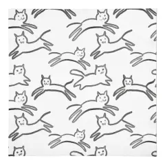 Leaping Cat Pattern I 10" x 10" Cotton Twill Napkin