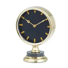 Gold Modern Abstract Clock, 6" x 4" x 9"
