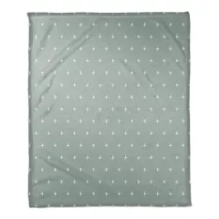 Plus Coral Fleece Blanket White Plus On Blue