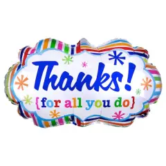27" Thanks For All You Do Striped Foil Balloon