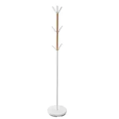 Honey Can Do 70" White Modern Standing Coat Rack