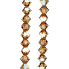 Preciosa Glass Crystal Bicone Beads, 4mm by Bead Landing&trade; Light Colorado Topaz AB
