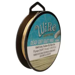 The Beadsmith&reg; Wire Elements&trade; 18 Gauge Tarnish Resistant Soft Temper Wire, 50ft. Gold