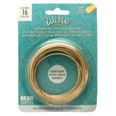 The Beadsmith&reg; Wire Elements&trade; 16 Gauge Gold Tarnish Resistant Soft Temper Wire, 15ft.
