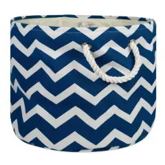 DII&reg; 15" Round Chevron Fabric Bin Navy