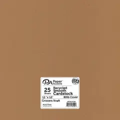 PA Paper&trade; Accents 12" x 12" 80lb. Recycled Cardstock, 25 Sheets Grocers Kraft