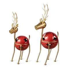 Glitzhome&reg; Christmas Reindeer Bell Set