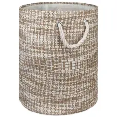 DII&reg; Large Stone Tweed Round Woven Paper Storage Basket