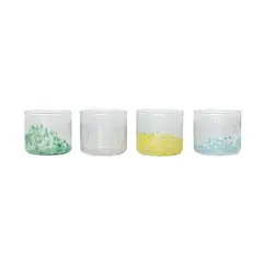 Hello Honey&reg; 8oz. Multicolor Festive Confetti Hand-Blown Drinking Glasses, 4ct.