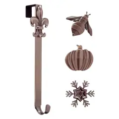 Haute Decor Brushed Nickel Icon Adjustable Wreath Hanger