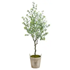 5ft. Eucalyptus Artificial Tree in Farmhouse Planter