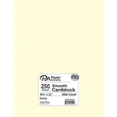 PA Paper&trade; Accents Ivory 8.5" x 11" 60lb. Smooth Cardstock, 50 Sheets
