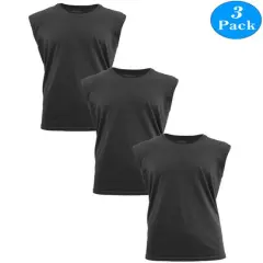 Galaxy by Harvic Men's Muscle Tank T-Shirt 3 Pack Black