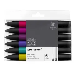 Winsor & Newton&reg; ProMarker&trade; Rich Tones 6 Marker Set