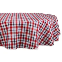 DII&reg; 70" Round American Plaid Tablecloth