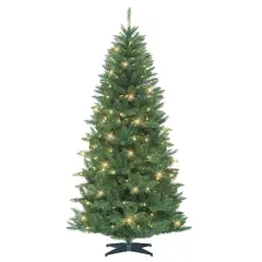 7ft. Pre-Lit Carson Artificial Pine Tree, Clear Lights
