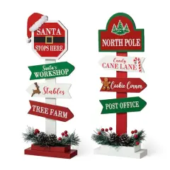Glitzhome&reg; 16.5" Christmas Sign Table D&eacute;cor Set
