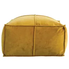 Hello Honey&reg; 24" Square Cotton Velvet Pouf Yellow