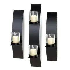 14" Contemporary Candle Wall Sconce, 3ct.