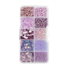 John Bead Mixed Sequins & Beads Kit Light Purple