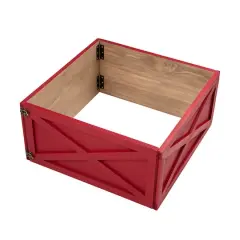 Glitzhome&reg; 22" Wooden Tree Collar Red