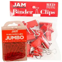 JAM Paper Office Desk Supply Clips Set Red