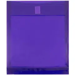 JAM Paper VELCRO&reg; Closure 9.75" x 11.75" Expandable Open End Envelopes, 12ct. Purple