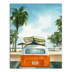 Beach Van 16" x 20" Canvas Wall Art