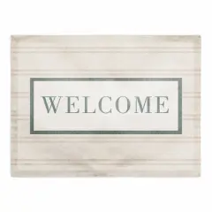 Welcome Stripe Cotton Twill Placemat Blush/White