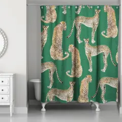 Cheetah Shower Curtain Green