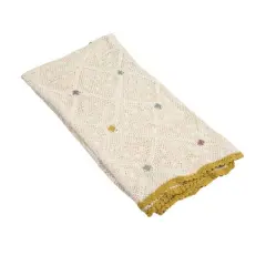 Hello Honey&reg; Multicolor Diamond Pattern Hand-Woven Reclaimed Cotton Crocheted Throw