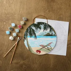 8" Beach Paint-by-Number Plywood Surface Kit by Artist's Loft&reg;