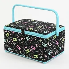 Dritz&reg; Aqua Sewing Notions Extra Large Sewing Basket with Removable Tray
