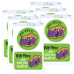 TREND Enterprises&reg; Pie-fect! Vinyl Stickers, 2 Per Pack, 6 Packs