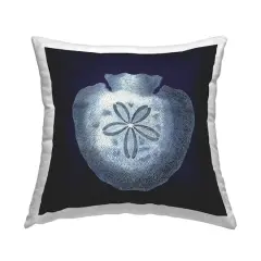Stupell Industries Distressed Navy and White Sand Dollar Throw Pillow 18" x 18"